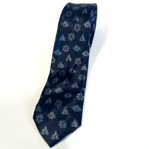 Metropolitan Museum of Art 100% Silk Neck Tie Navy Blue w Flowers JP